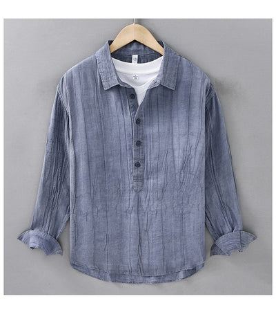 Camisa de Lino Casual con Textura Arrugada - Image 20