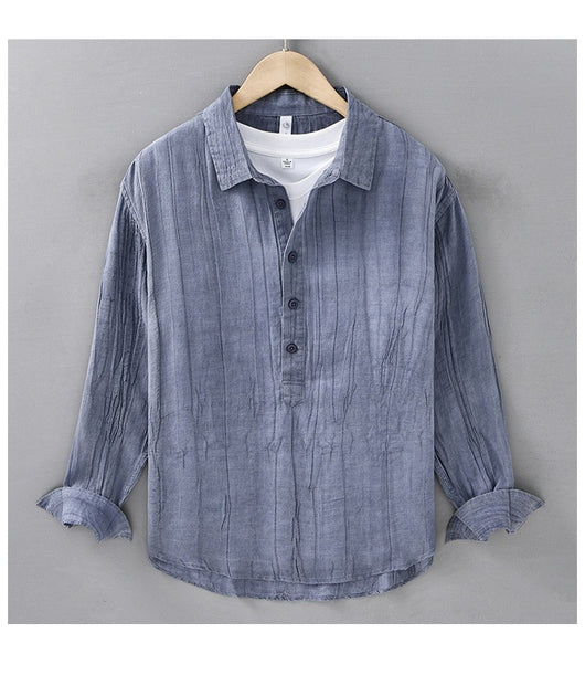 Camisa de Lino Casual con Textura Arrugada - Image 20