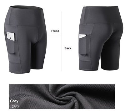 Shorts Deportivos Cintura Alta con Bolsillos Diagonales - Mallas de Entrenamiento Secado Rápido - Image 25