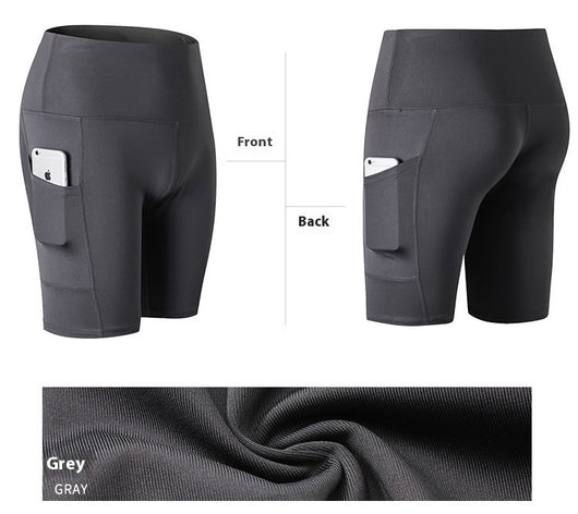 Shorts Deportivos Cintura Alta con Bolsillos Diagonales - Mallas de Entrenamiento Secado Rápido - Image 25