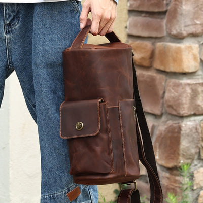 Bolso Bandolera Cuero Vintage Crazy Horse Estilo Minoritario - Image 3