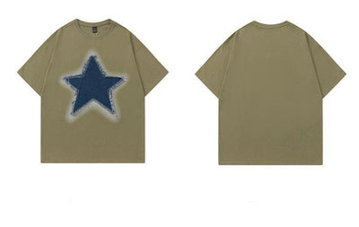 Camiseta Retro Americana con Parches de Estrellas - Unisex - Image 18
