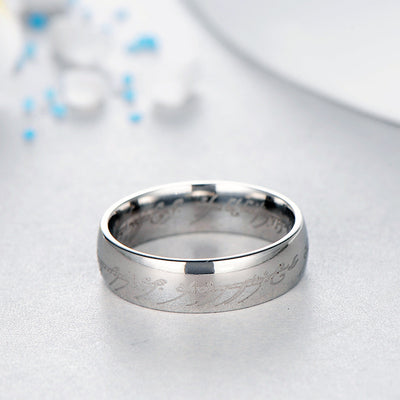 Anillo de Pareja Señor de los Anillos en Acero Titanio - Image 10