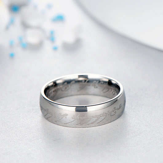 Anillo de Pareja Señor de los Anillos en Acero Titanio - Image 10