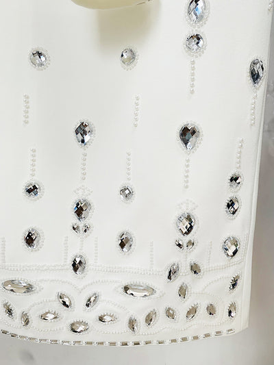Conjunto Elegante con Top Corto y Falda Larga - Detalles de Diamantes y Abalorios - Image 14
