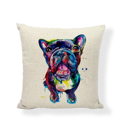 Funda de Almohada de Lino con Arte de Animales al Óleo - Image 10