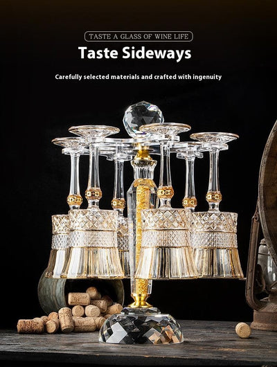 Juego de Copas de Vino Tinto Cristal Dorado Estilo Europeo - Image 17