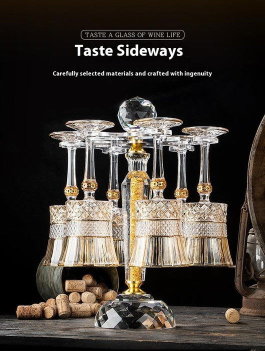 Juego de Copas de Vino Tinto Cristal Dorado Estilo Europeo - Image 17