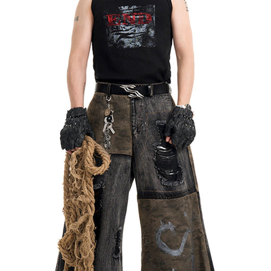 Jeans para Hombre con Costuras de Camuflaje - Estilo Europeo - Image 3