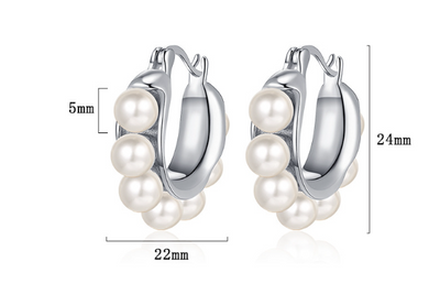 Aretes de Plata 925 con Perla - Diseño U Minimalista para Mujer - Image 13