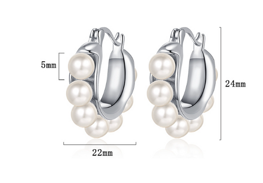 Aretes de Plata 925 con Perla - Diseño U Minimalista para Mujer - Image 13