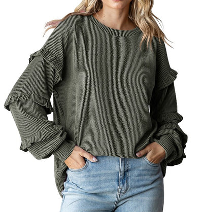 Blusa Elegante con Mangas Linterna y Encaje - Image 8