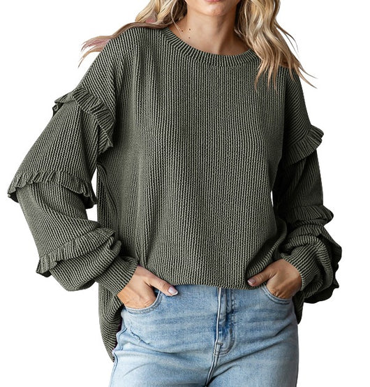 Blusa Elegante con Mangas Linterna y Encaje - Image 8