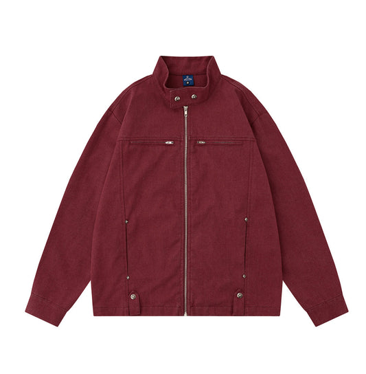 Chaqueta de Trabajo Hombre Cuello Alto Cremallera Suelta Primavera Otoño