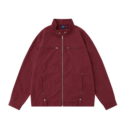 Chaqueta de Trabajo Hombre Cuello Alto Cremallera Suelta Primavera Otoño