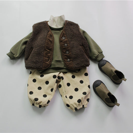 Suéter Polar Infantil Cuello Alto Doble Capa Abrigo Térmico - Image 19