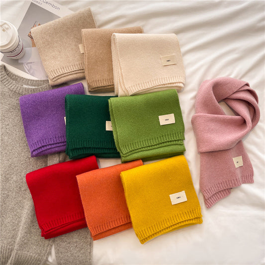 Bufanda Cálida de Color Liso para Otoño e Invierno