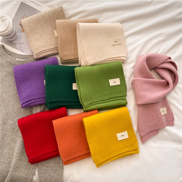 Bufanda Cálida de Color Liso para Otoño e Invierno