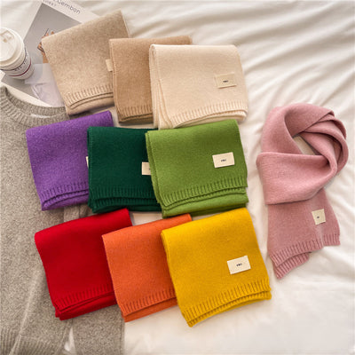 Bufanda Cálida de Color Liso para Otoño e Invierno