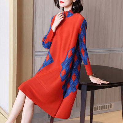 Vestido Plisado Francés de Lujo para Primavera