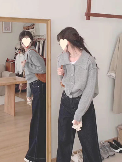 Cardigan de Cuello Solapa - Suéter Elegante Minimalista - Image 8