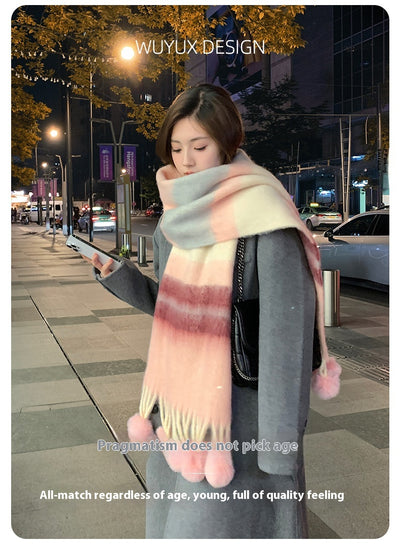 Bufanda Colgante con Rayas Arcoíris para Mujer - Image 19