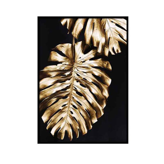 Cuadro Abstracto Hoja de Planta Dorada - Pintura Moderna para Decoración - Image 6