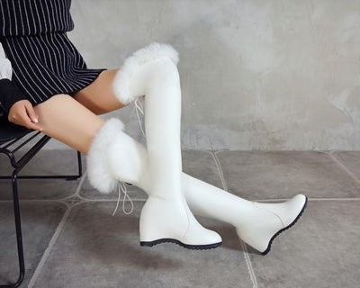 Botas Altas Invierno Mujer con Cuña y Forro Peludo - Image 7