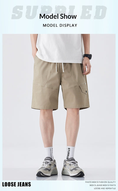 Pantalones Cortos de Trabajo Estilo Retro American para Hombre - Algodón Ice Silk Fresco - Image 14