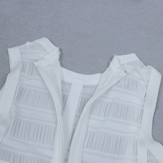 Vestido de Malla Transparente Midi con Flecos - Image 15