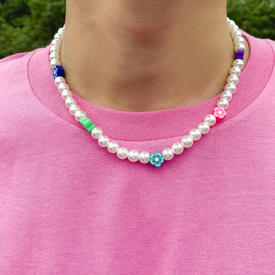 Collar para Hombre con Perlas de Cerámica y Flores Coloridas - Image 6
