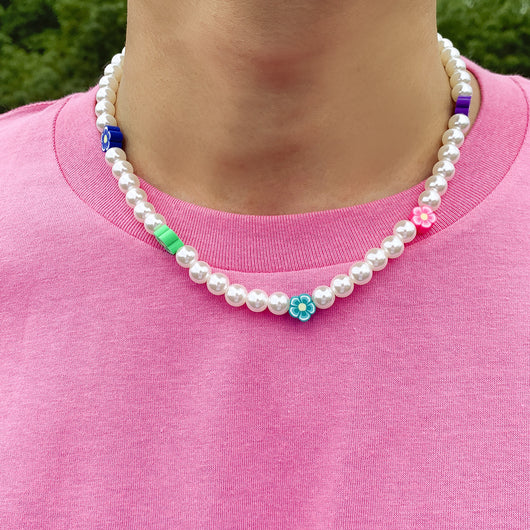 Collar para Hombre con Perlas de Cerámica y Flores Coloridas - Image 6
