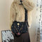Bolso Bandolera Cuero Suave Estilo Retro Milenial con Cadena Dorada