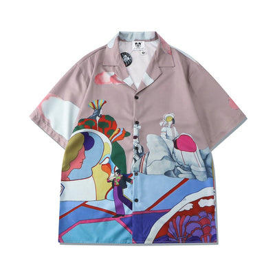 Conjunto Retro de Camisa Floral y Shorts para Hombre - Estilo Europeo y Americano - Image 3
