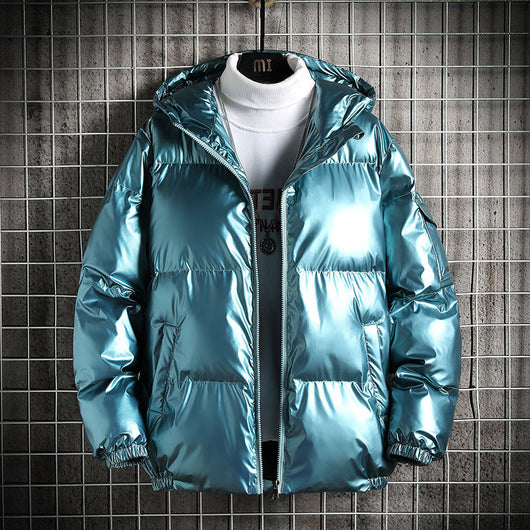 Chaqueta Acolchada Brillante de Algodón con Capucha - Image 5
