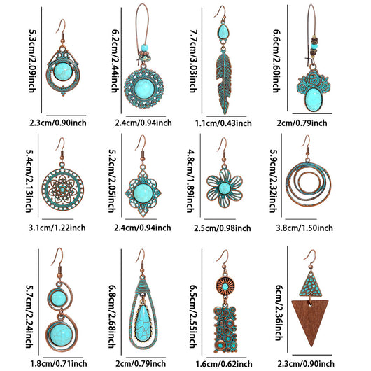 Aretes Geométricos Bohemios con Borlas Vintage para Mujer - Image 17