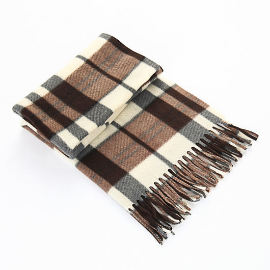 Bufanda Térmica Escocesa Negra y Blanca Talla Grande para Hombre y Mujer - Image 14