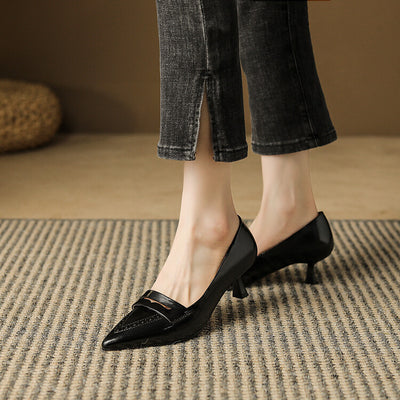 Zapatos de Tacón Medio con Punta Fina y Detalles Calados - Tallas Grandes - Image 12