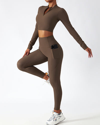 Conjunto Deportivo de Manga Larga con Soporte Torácico para Yoga y Running - Image 4