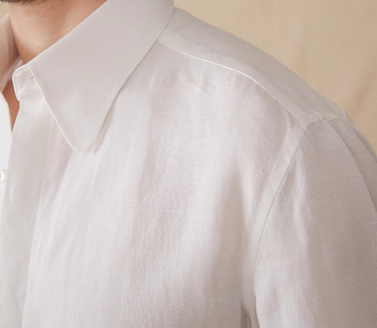 Camisa de Lino Lyocell Drapeado con Mangas Largas Suave al Tacto - Image 11