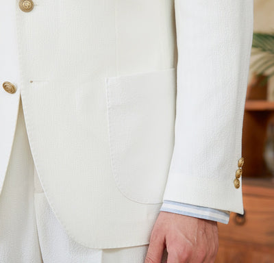 Traje Seersucker Entallado de Una Sola Botonadura - Image 16