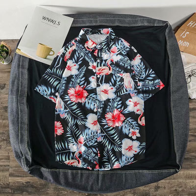 Camisa Suelta Estampada de Manga Corta para Hombre - Image 45