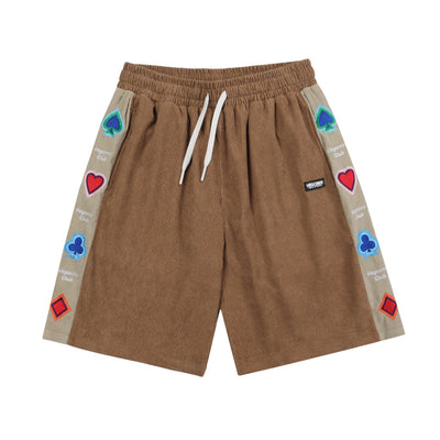 Shorts de Pana Retro con Bordados Estilo Europeo y Americano - Image 4