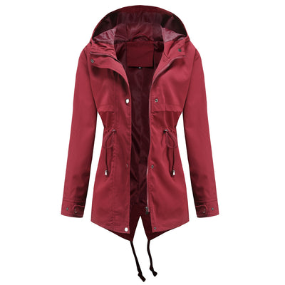 Chaqueta Cortavientos Impermeable con Capucha y Cintura Ajustable - Image 9