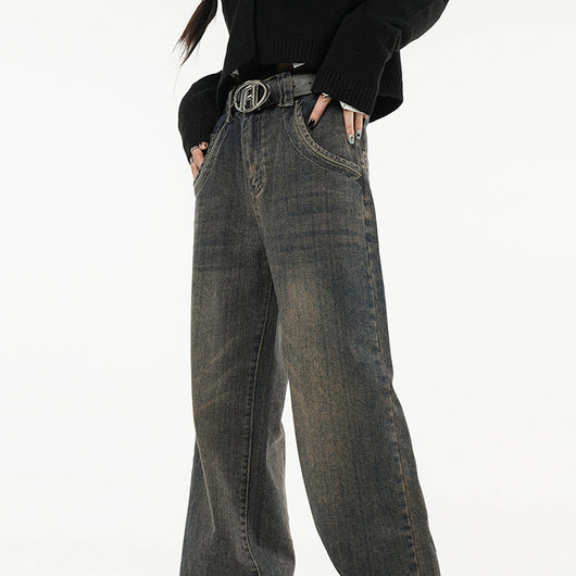Pantalones Rectos Amplios de Cintura Alta para Mujer - Image 4