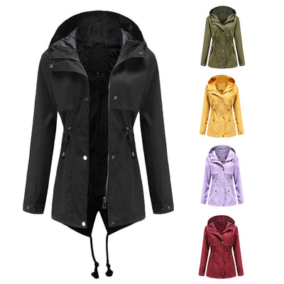 Chaqueta Cortavientos Impermeable con Capucha y Cintura Ajustable - Image 14