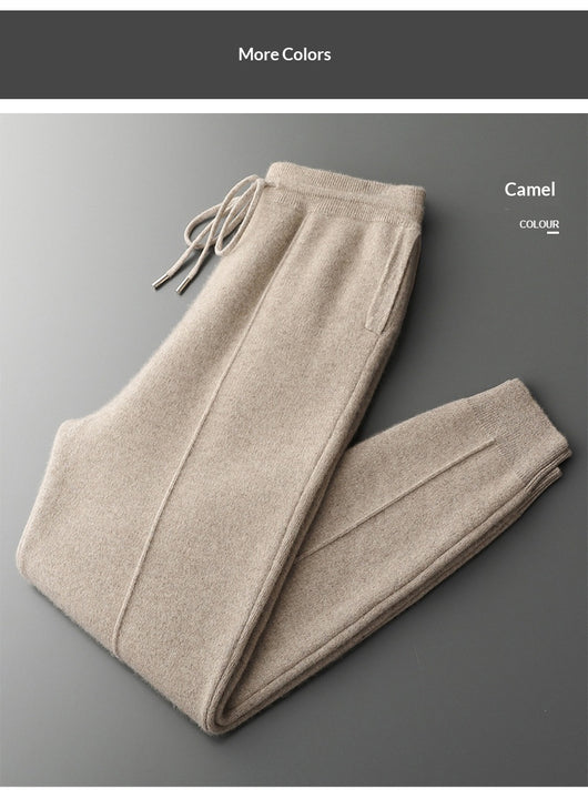 Pantalones de Lana Tejidos con Puño Cálido para Hombre - Casual Ejecutivo Primavera Otoño - Image 22