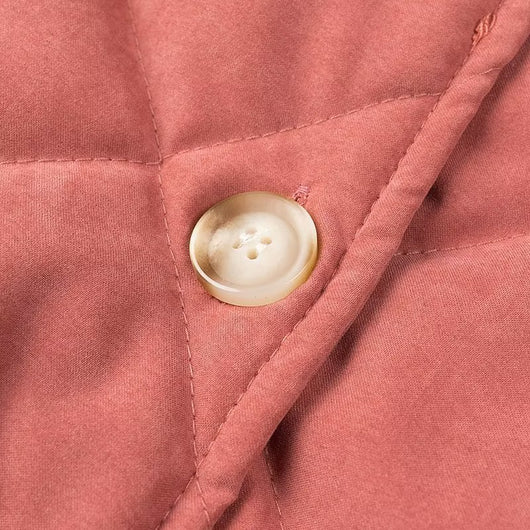 Abrigo Acolchado de Algodón con Cuello Alzado y Diseño Rombo Europeo - Image 15
