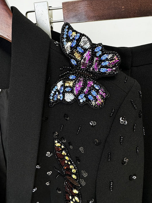 Conjunto de Traje con Mariposas 3D y Cristales Brillantes para Mujer - Image 12