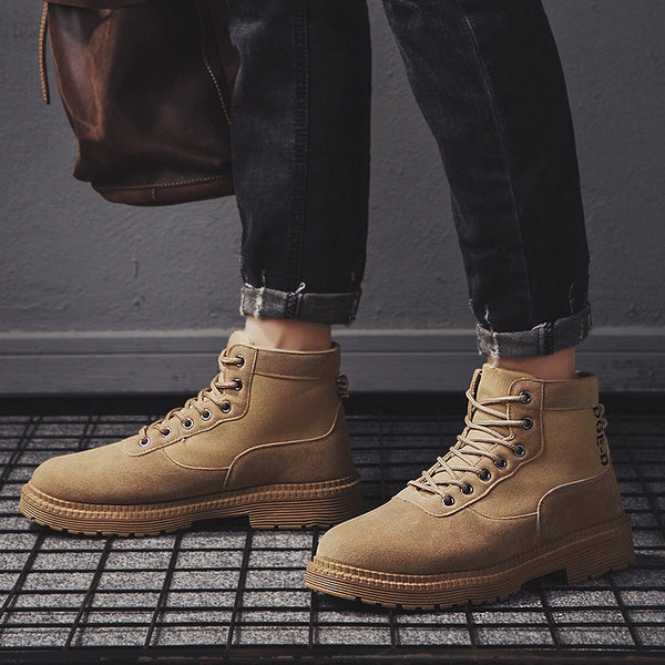 Botas Martin Hombre Estilo Británico - Zapatos Trabajo Versátil Tendencia